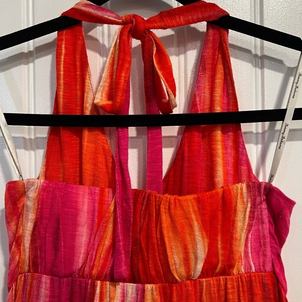 Tommy‎ Bahama Sunset Ablur Halter Pink Orange Maxi Dress. Size Small. - Picture 7 of 10